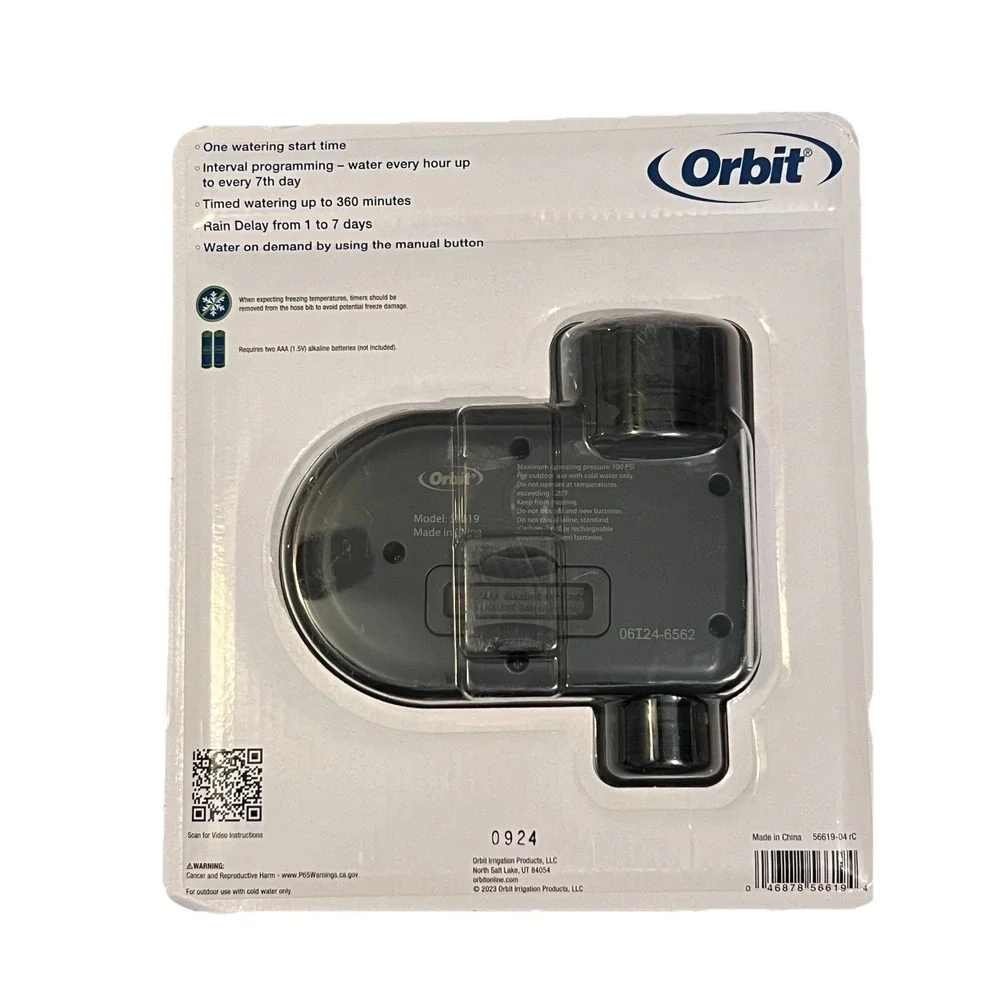 Orbit 1 Outlet Programmable Hose Faucet Timer PN 56619 Watering Sprinkler - NEW